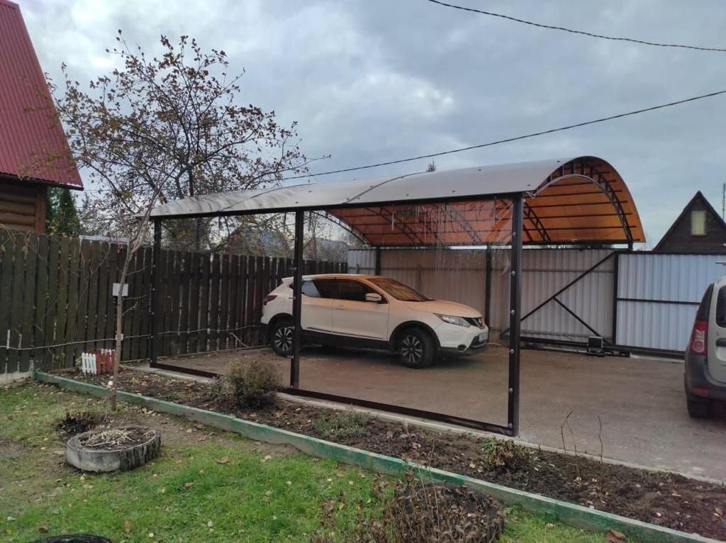 Прозрачные шторы ПВХ для навеса под автомобиль в Озёрном